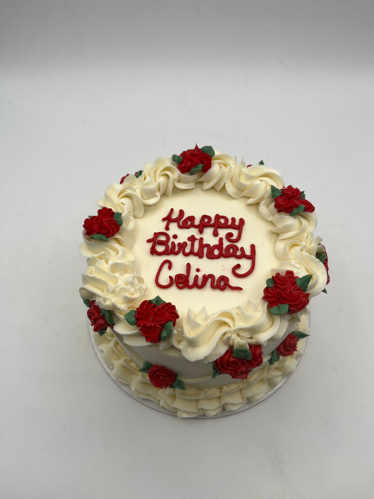 Beautiful fondant rose cake design